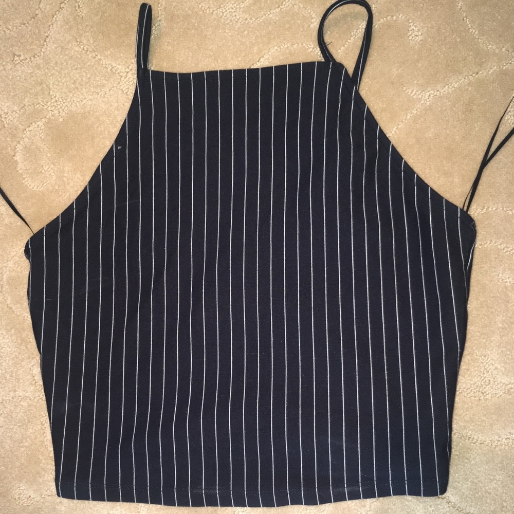 Zara Black Pinstripe Crop Top